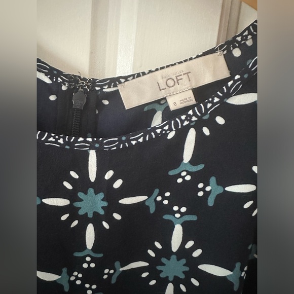 Loft Flowing Blue Dress, 8 - Picture 2 of 3